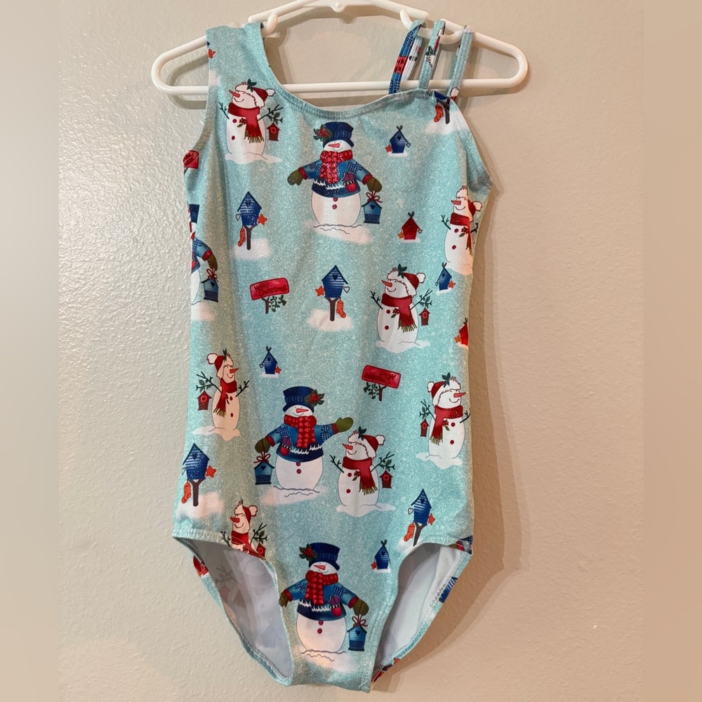 Custom Snowman Christmas sparkle leotard.